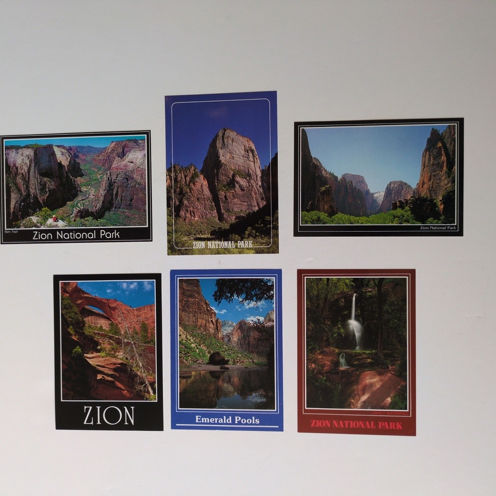 Vtg 80s Zion National Park Postcards Nature Mountains Set of 6 National Parks